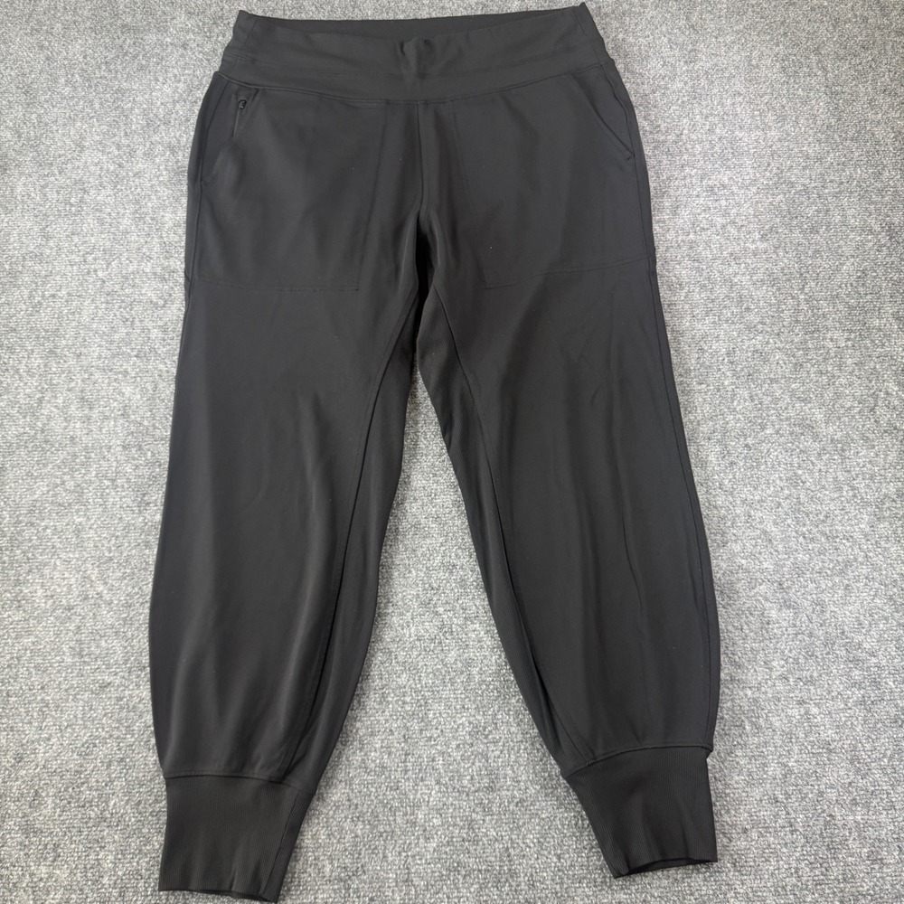 Athleta Joggers Black Ribbed Waistband Cuffs Plus Size 1X Athleisure